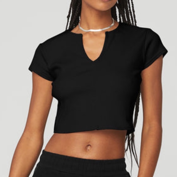 ALO Yoga Tops - ALO Yoga Ribbed Cropped Savvy Short Sleeve - XS BNWOT